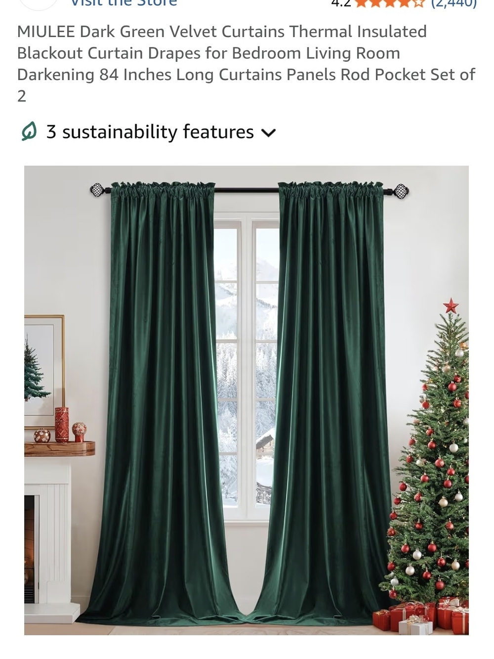 Dark Green Velvet Blackout Curtains - Elegant Thermal Drapes